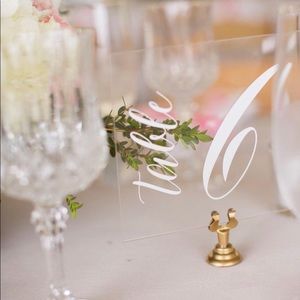 Acrylic table numbers